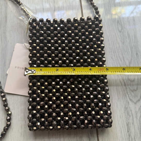 NWT Beaded Mobile Phone Crossbody Bag – Timeless Elegance & Practicality Gray - Picture 5 of 8